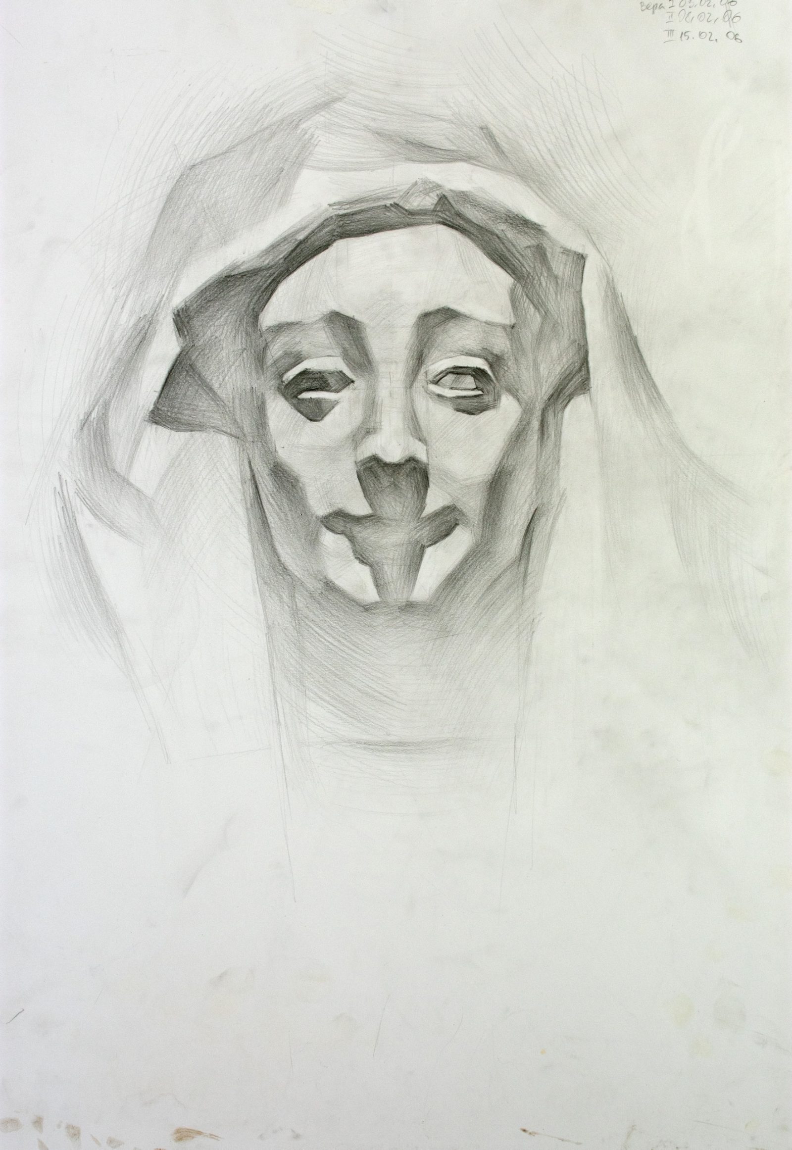 Female head in a cloak