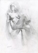 Model on a chair