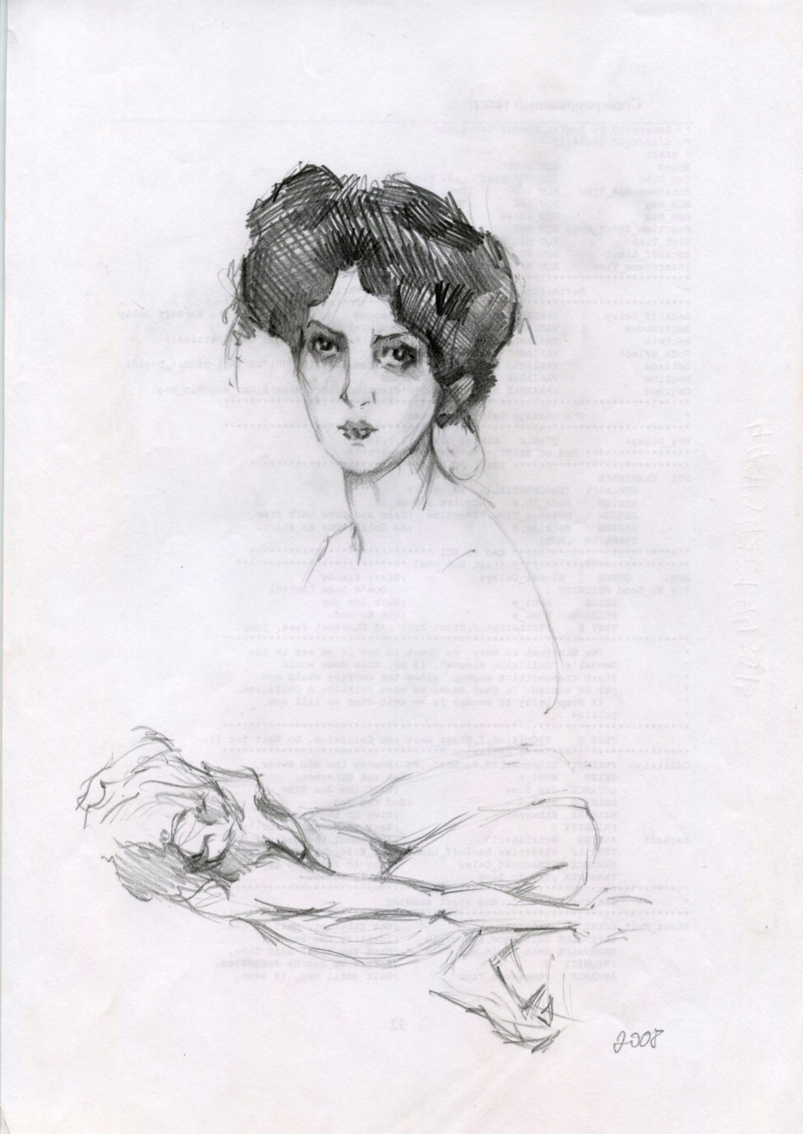 Copy of V. Serov's work "Female Head"