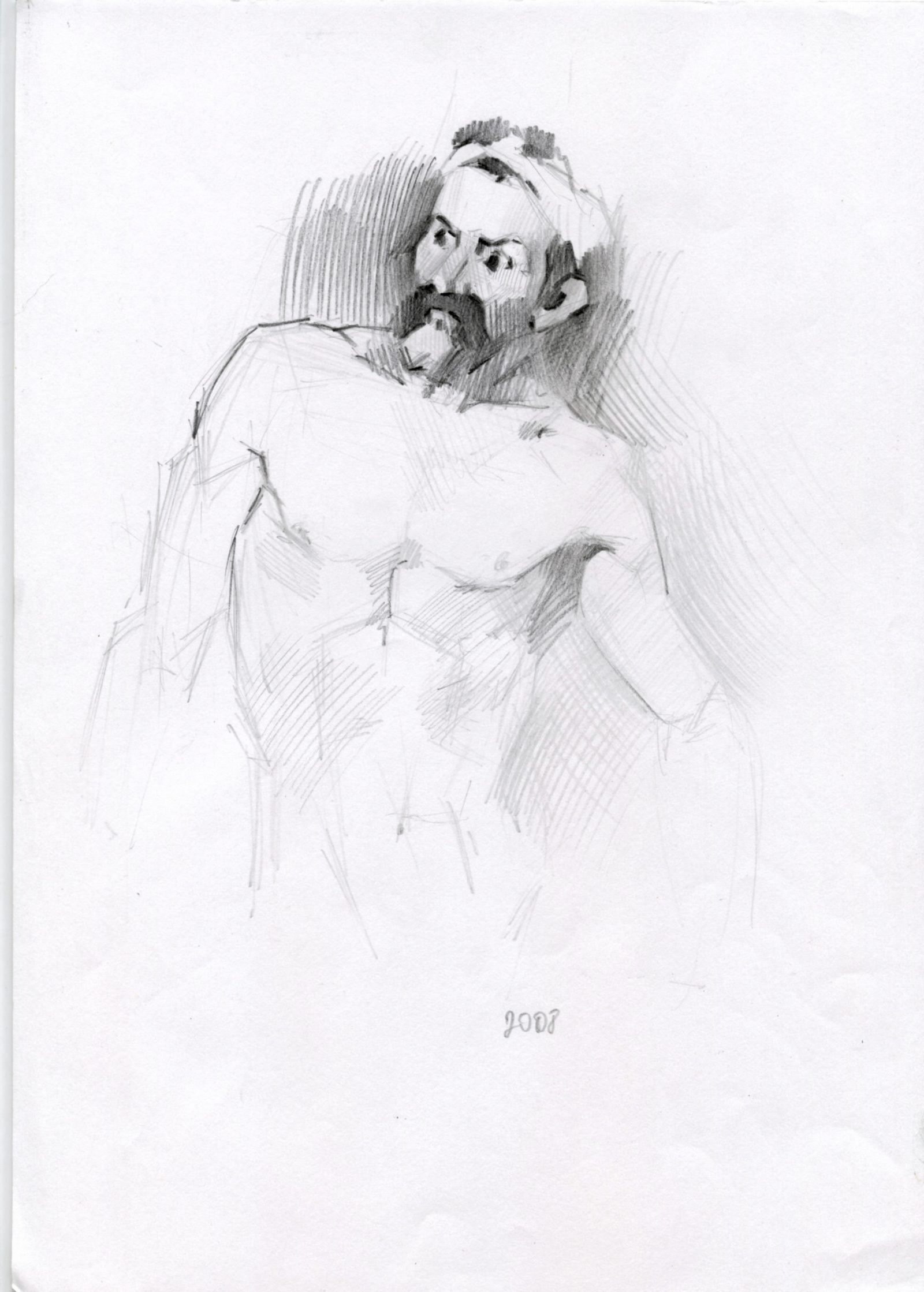 Copy of the work by D. Velasquez - Male Torso