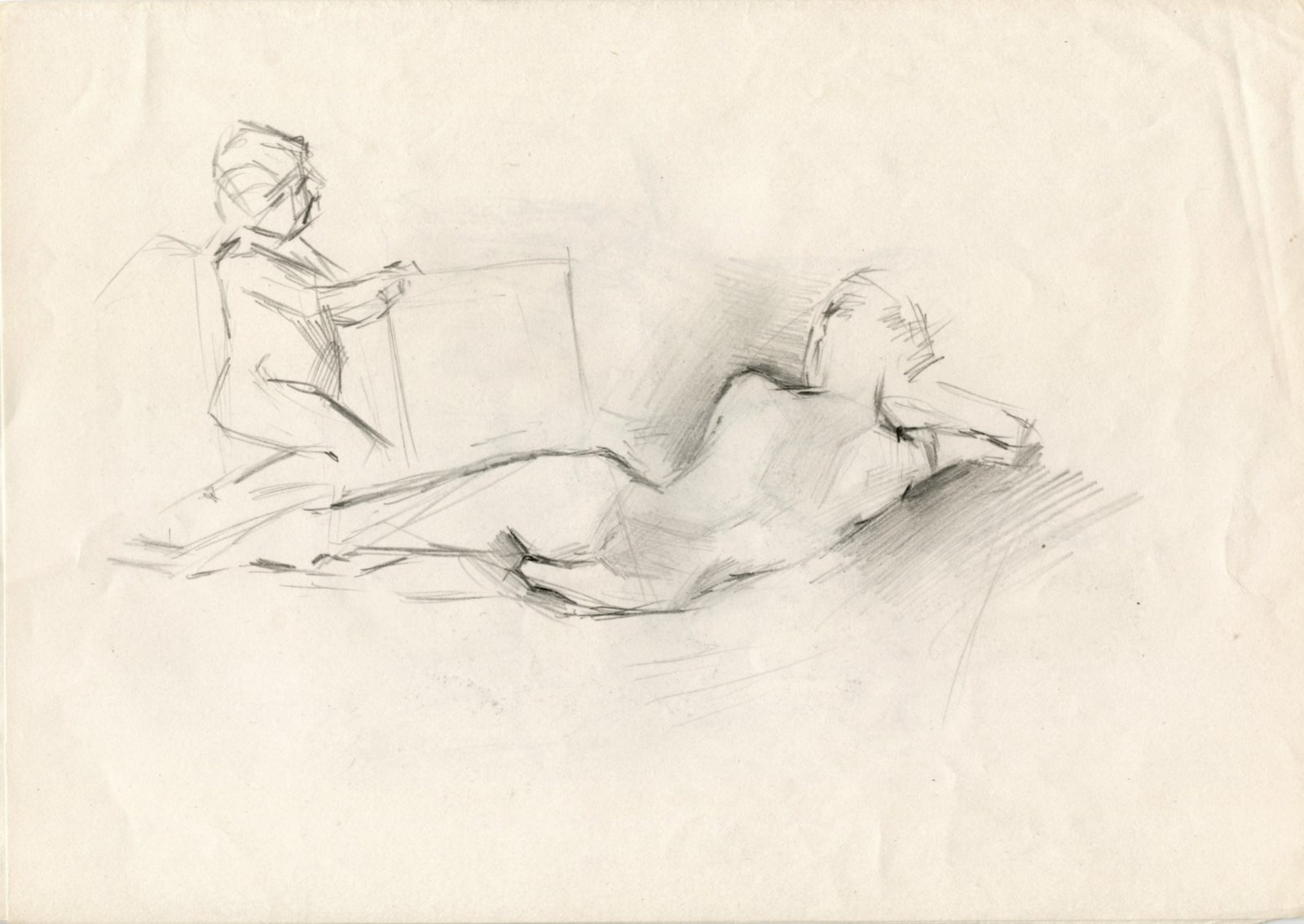 Copy of the work by D. Velazquez - figure of a woman from the back