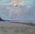 Jurmala. Beach scene at sunset