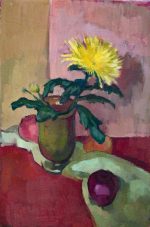Still life with apples and asters