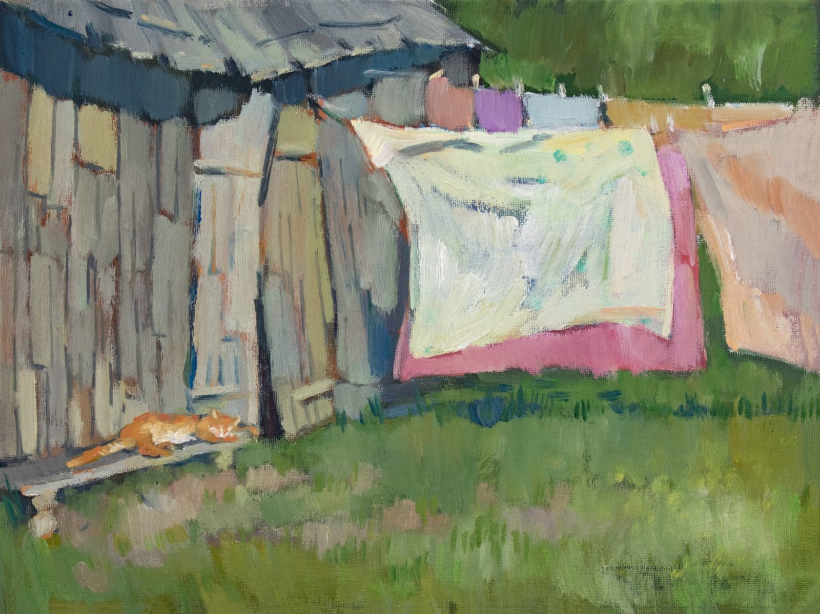 Etude, linen and shed, Varaklyany