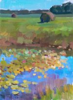 Etude, pond with water lilies, Varaklyany