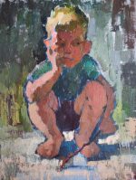 Boy with a twig
