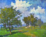 Promenade and apple tree, Kengarags, Riga