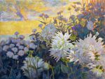 Blooming dahlias