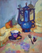 Still life with a blue teapot