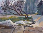 Etude with puddles and melting snow