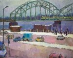 View of the railway bridge, Riga