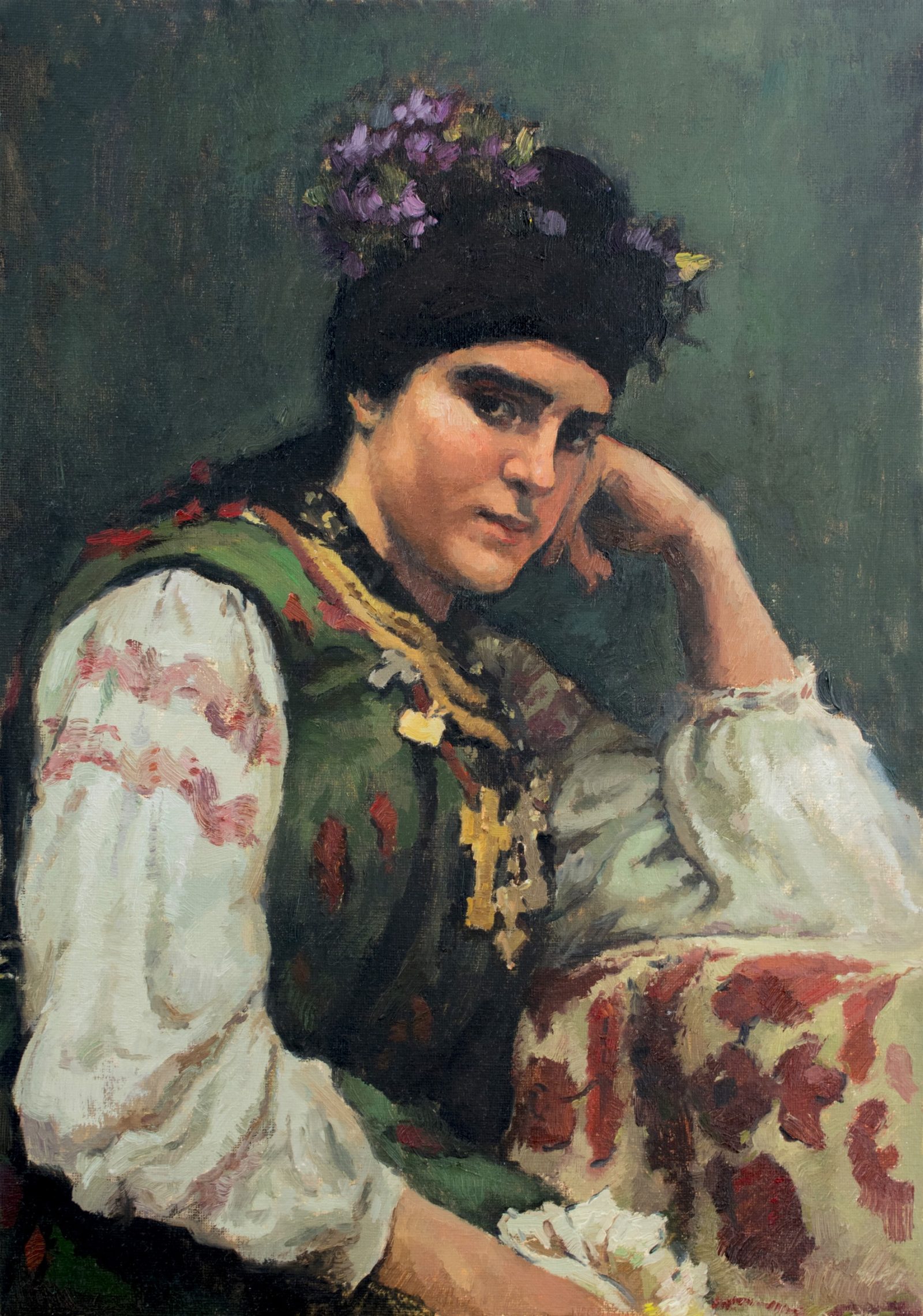 Copy of a famous painting Portrait Of Sophia Dragomirova by Ilya Repin