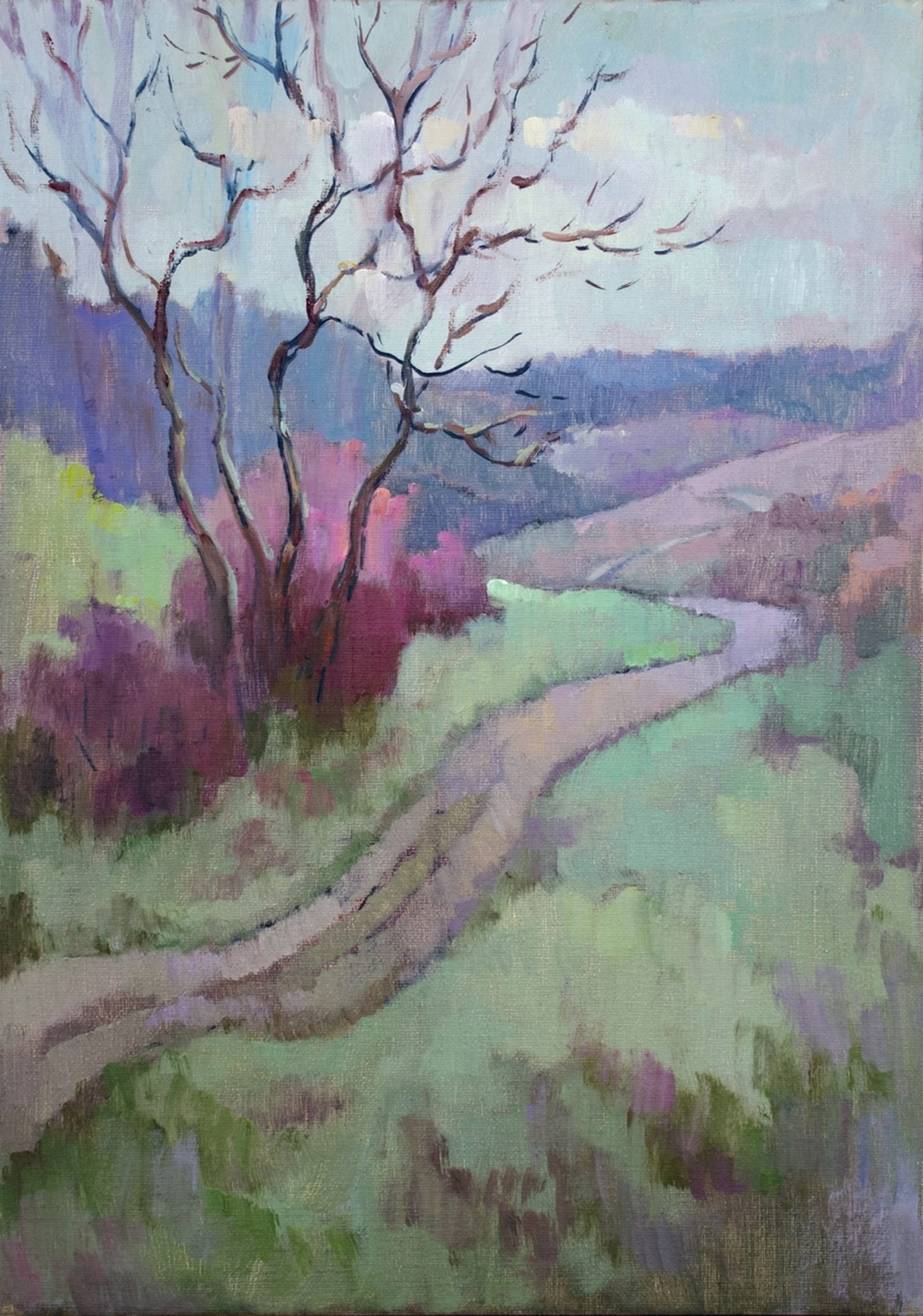 Spring landscape in soft colors