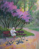 Spring evening with lilacs