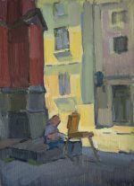 Lena draws a sketch, st. Anglican