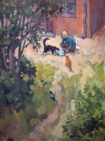 Cats lover in autumn