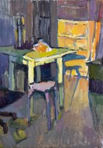 Studio repair under the rays of the evening sunlight