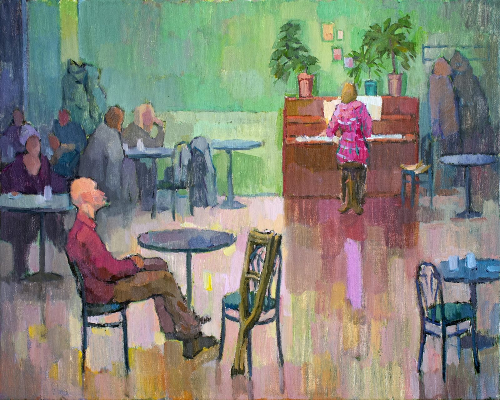 Piano was playing in a caffee, Riga