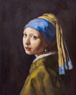 Jan Vermeer. Girl with a pearl earring. Copy
