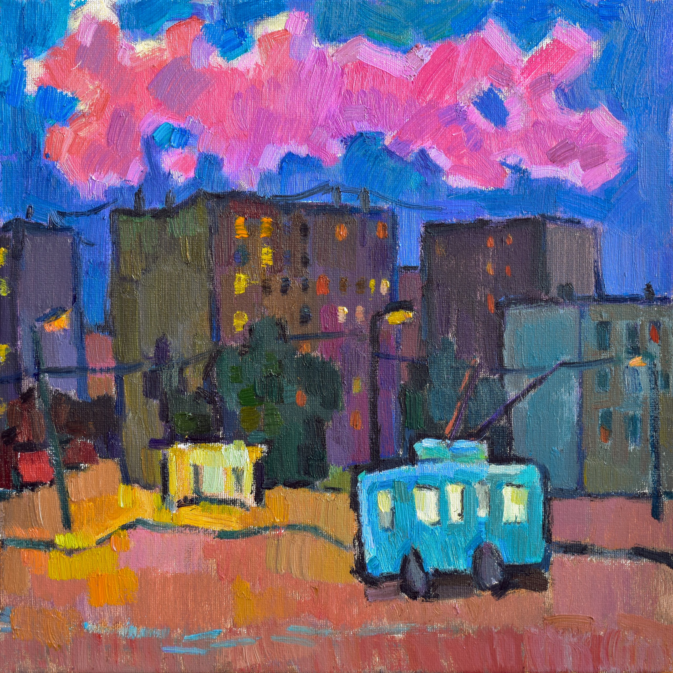 My last trolleybus, take me to my beloved, me and he will meet the dawn together. VBP200902 P200902 My last trolleybus, take me to my beloved, me and he will meet the dawn together.