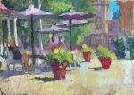 The old city of Riga. Cafe on Livu Square