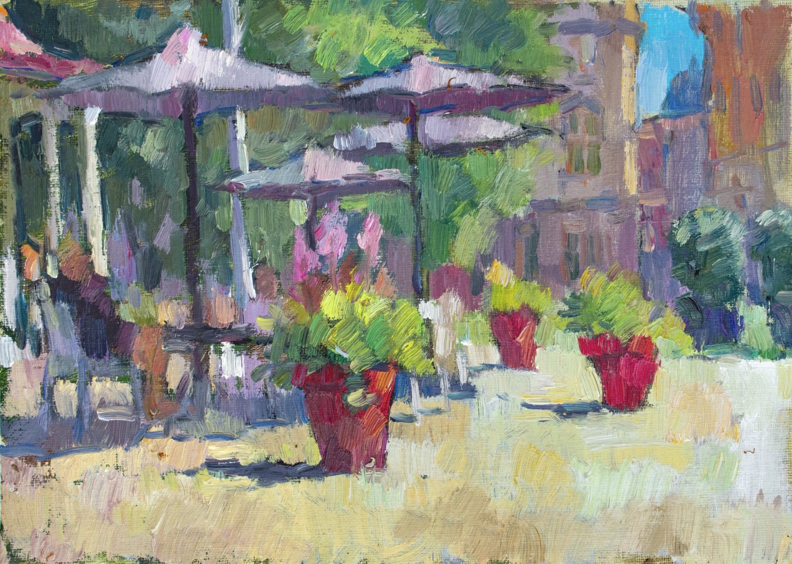 The old city of Riga. Cafe on Livu Square