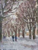 Snowy day, Riga