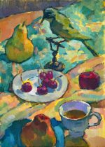 Fruits and a bird