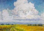 Clouds over a field of rye
