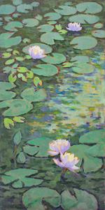 Water lilies in green